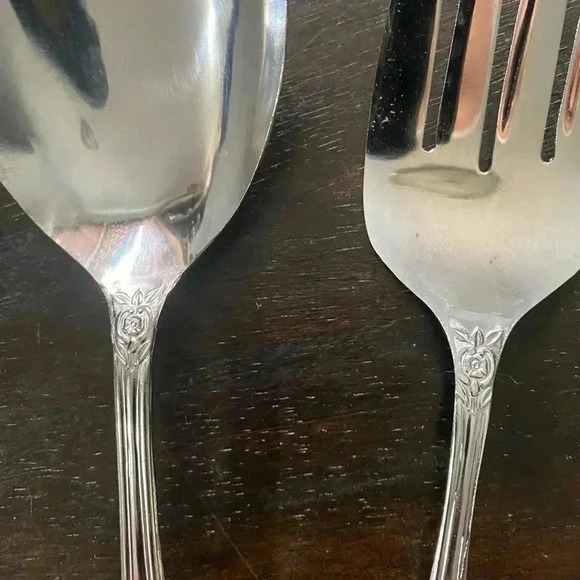 Stainless Steel Serving Set Fork Spoon 9 inch Made in Japan - Picture 7 of 7